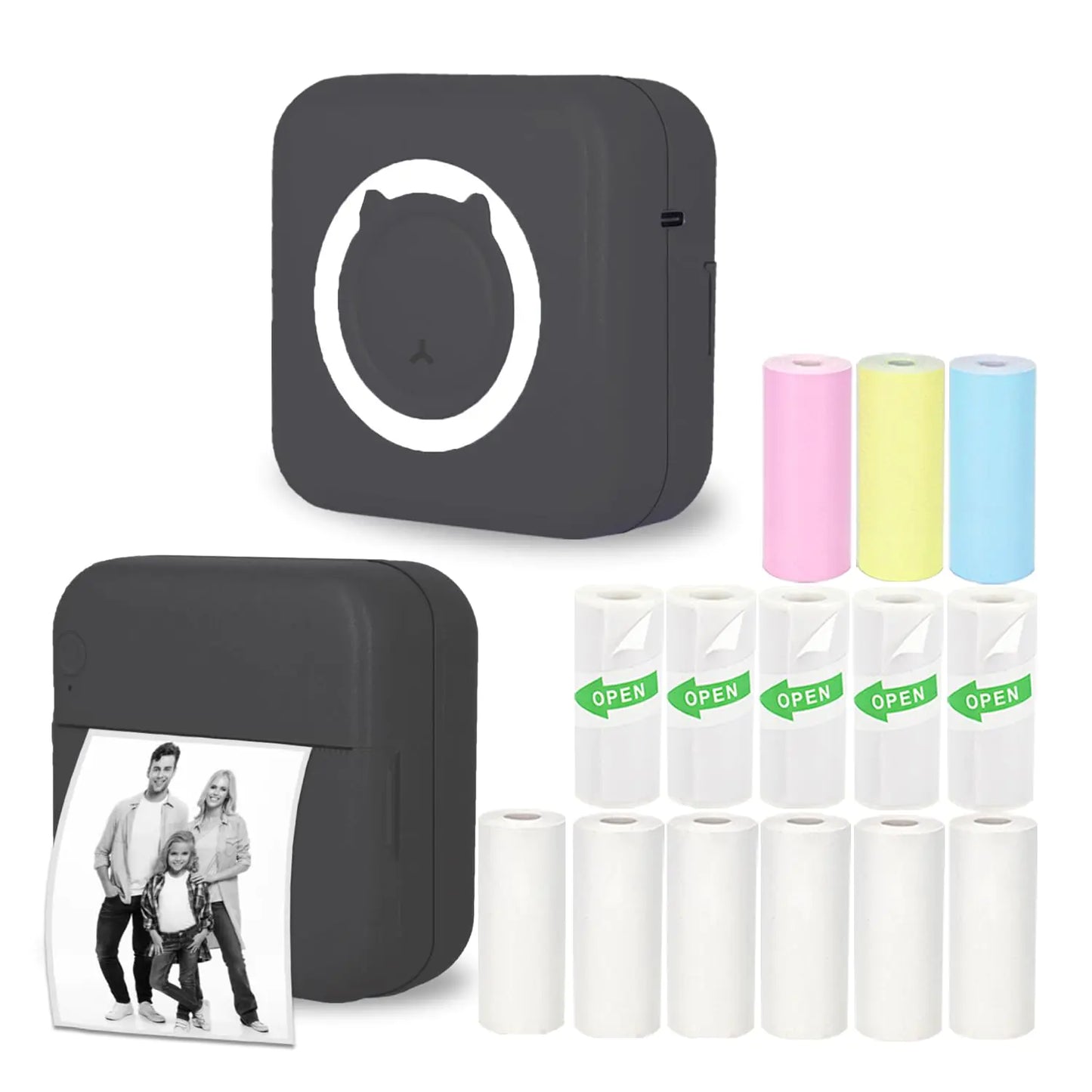 Vicbear Pocket Sticker Thermal Printer Set with 14 Rolls