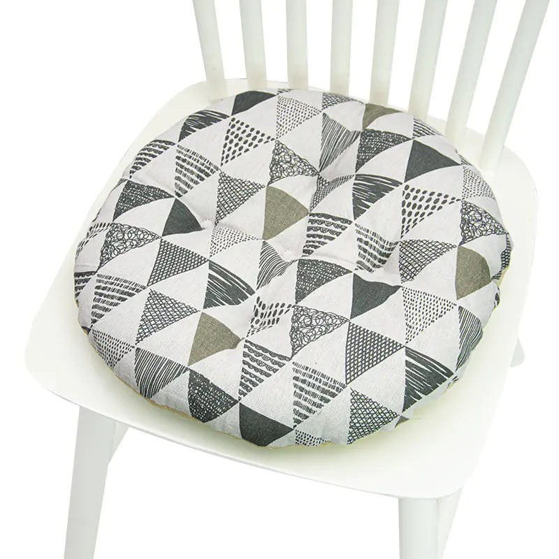 Chair Cushion for Bay Window - Printed Polyester Linen
