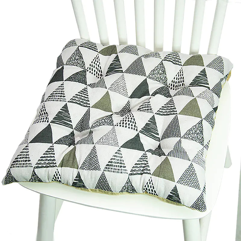 Chair Cushion for Bay Window - Printed Polyester Linen