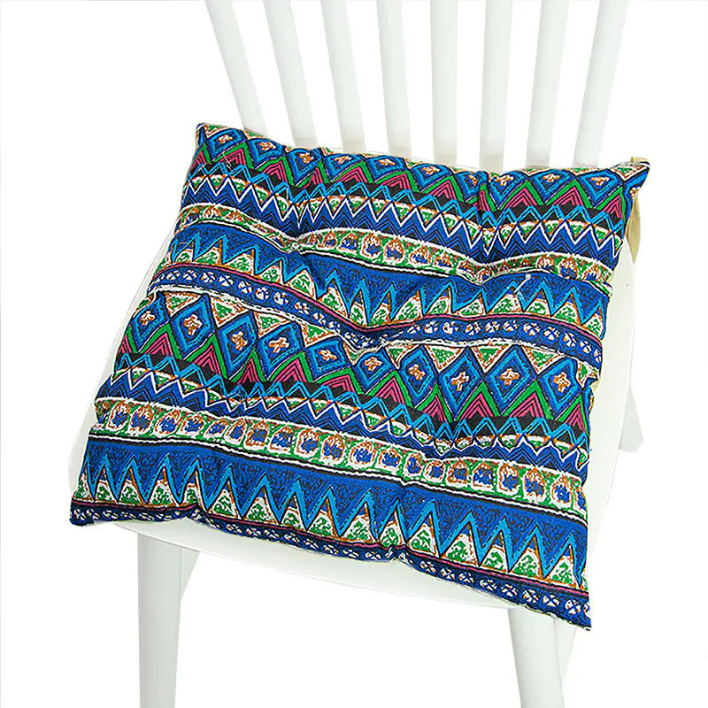 Chair Cushion for Bay Window - Printed Polyester Linen