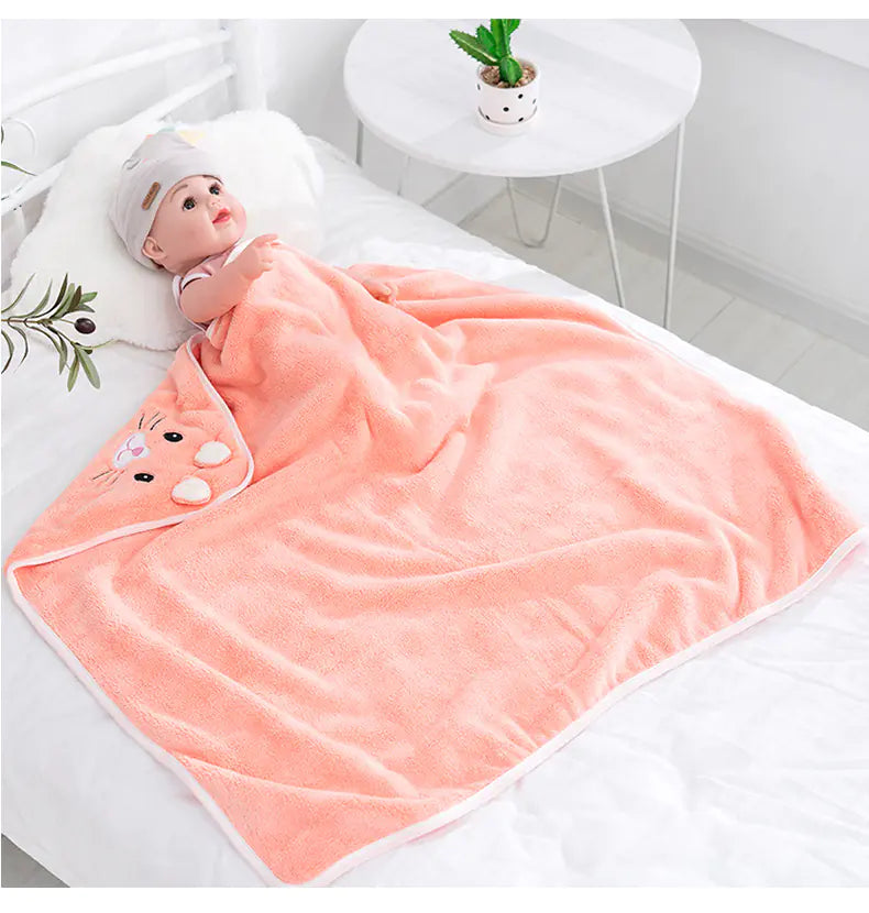 CuddleSoft Bunny & Bear Baby Wrap Towel