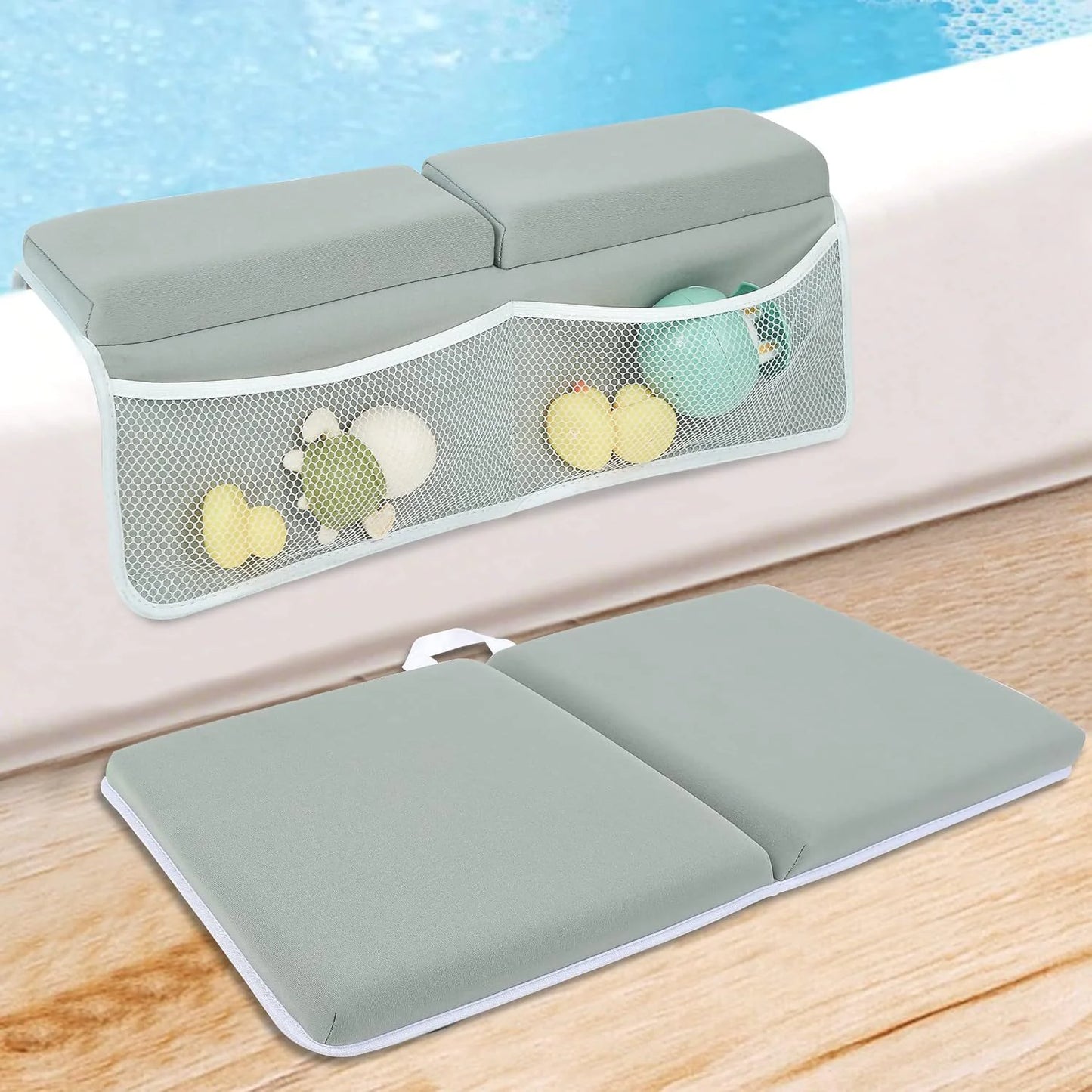 Cozy Kneeler Baby Bath Mat with Storage Net