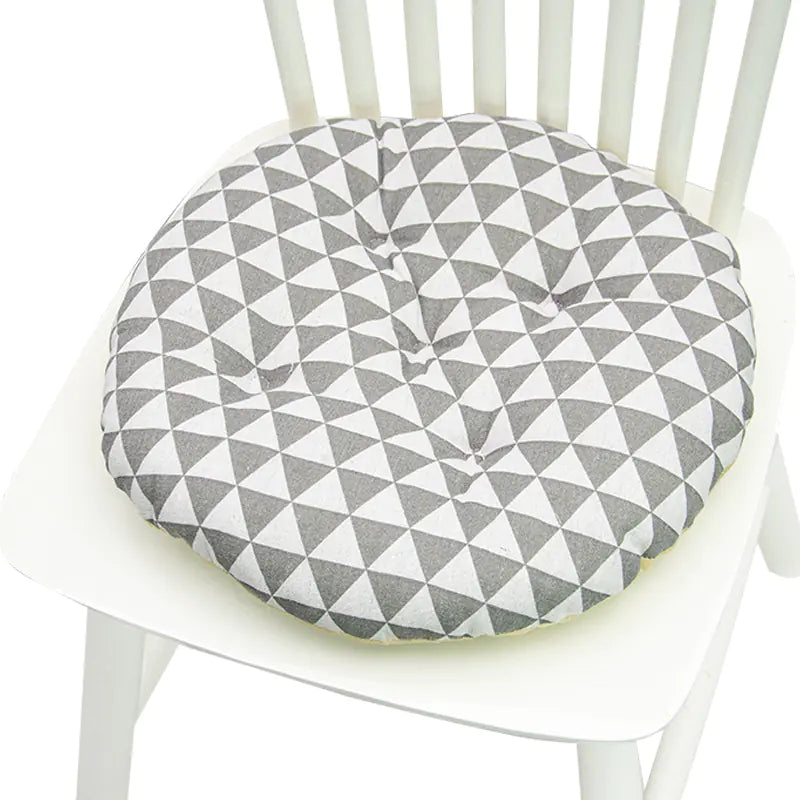 Chair Cushion for Bay Window - Printed Polyester Linen