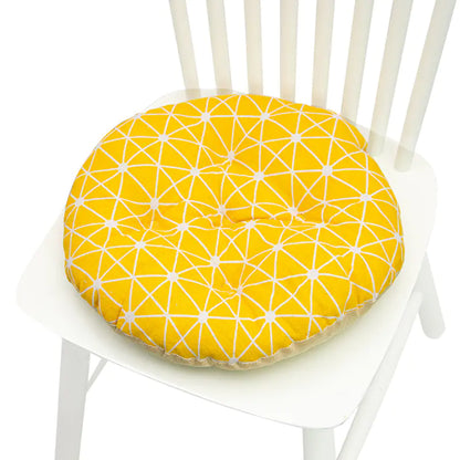 Chair Cushion for Bay Window - Printed Polyester Linen