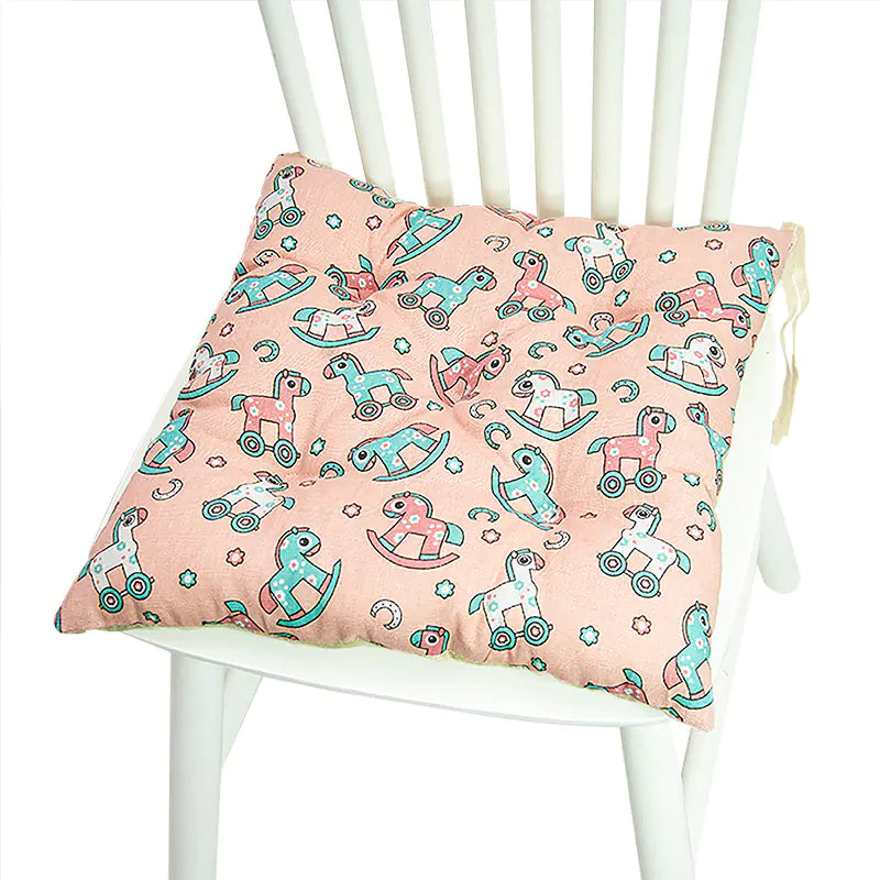 Chair Cushion for Bay Window - Printed Polyester Linen