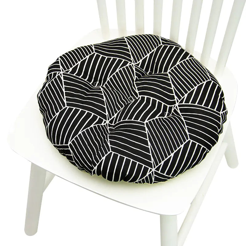 Chair Cushion for Bay Window - Printed Polyester Linen