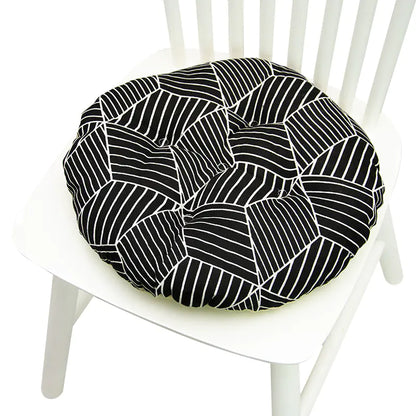 Chair Cushion for Bay Window - Printed Polyester Linen