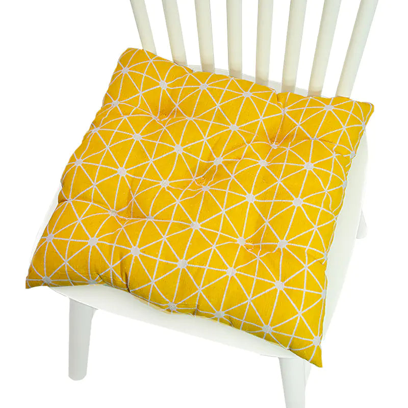 Chair Cushion for Bay Window - Printed Polyester Linen