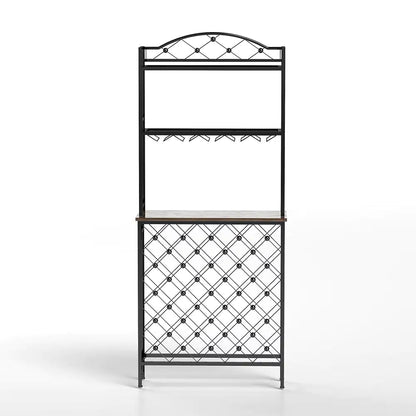 Tall Wine Bottle Stand with Wine Glass Holders