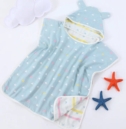 Cotton Baby Bath Towel with Hooded Cape