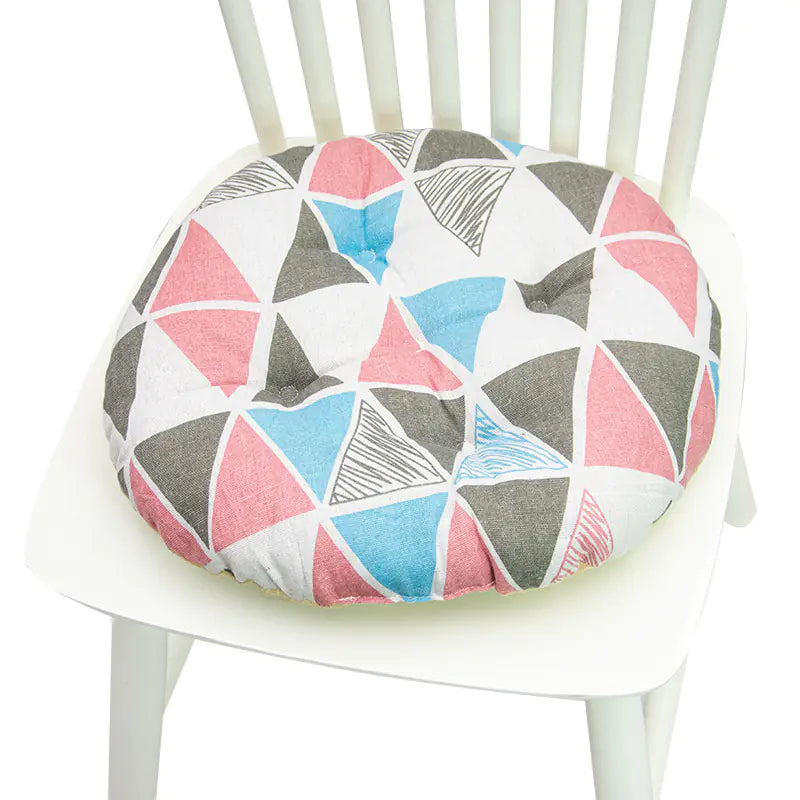 Chair Cushion for Bay Window - Printed Polyester Linen
