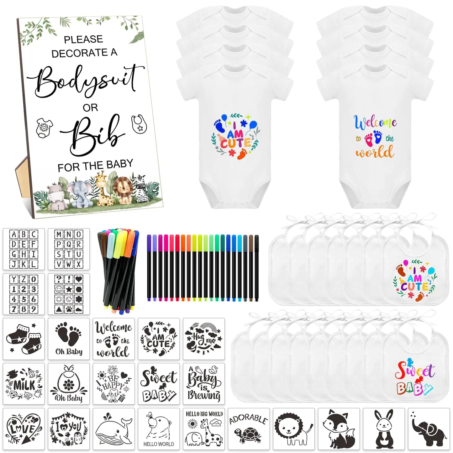 Baby Craft Kit: 69-Piece Baby Shower Set