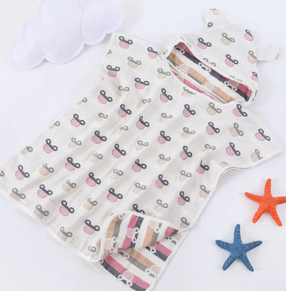 Cotton Baby Bath Towel with Hooded Cape