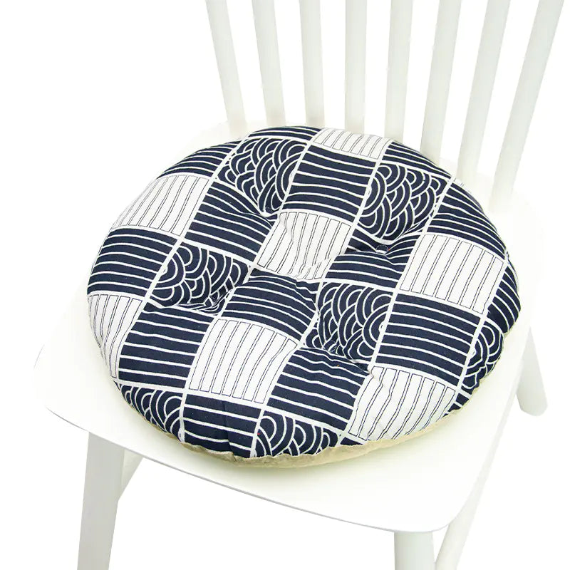 Chair Cushion for Bay Window - Printed Polyester Linen