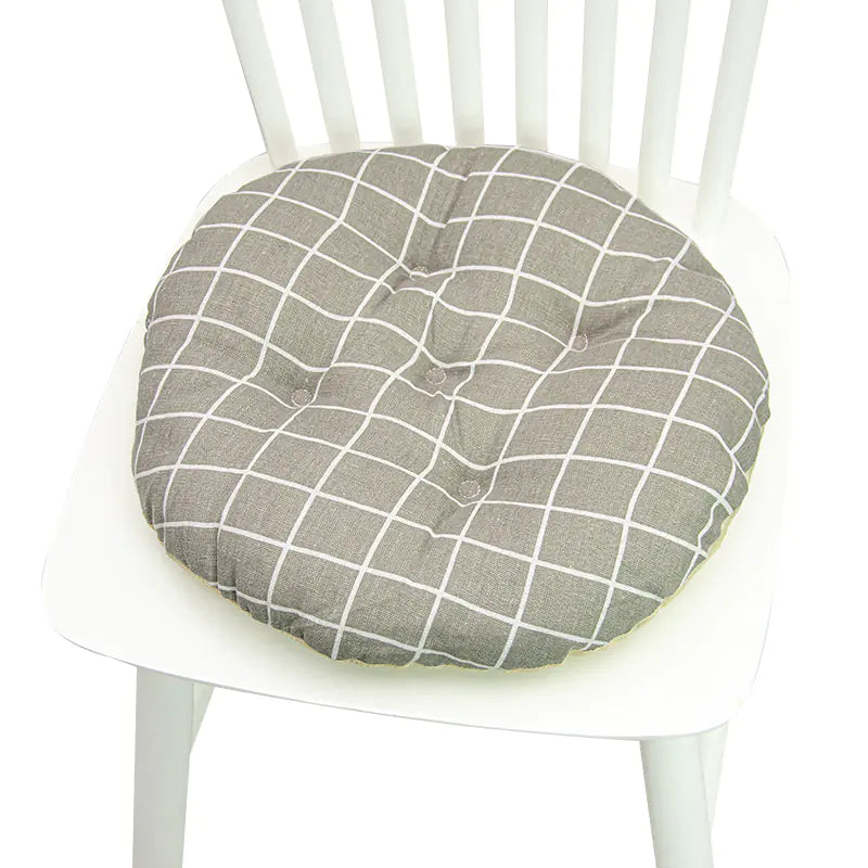 Chair Cushion for Bay Window - Printed Polyester Linen