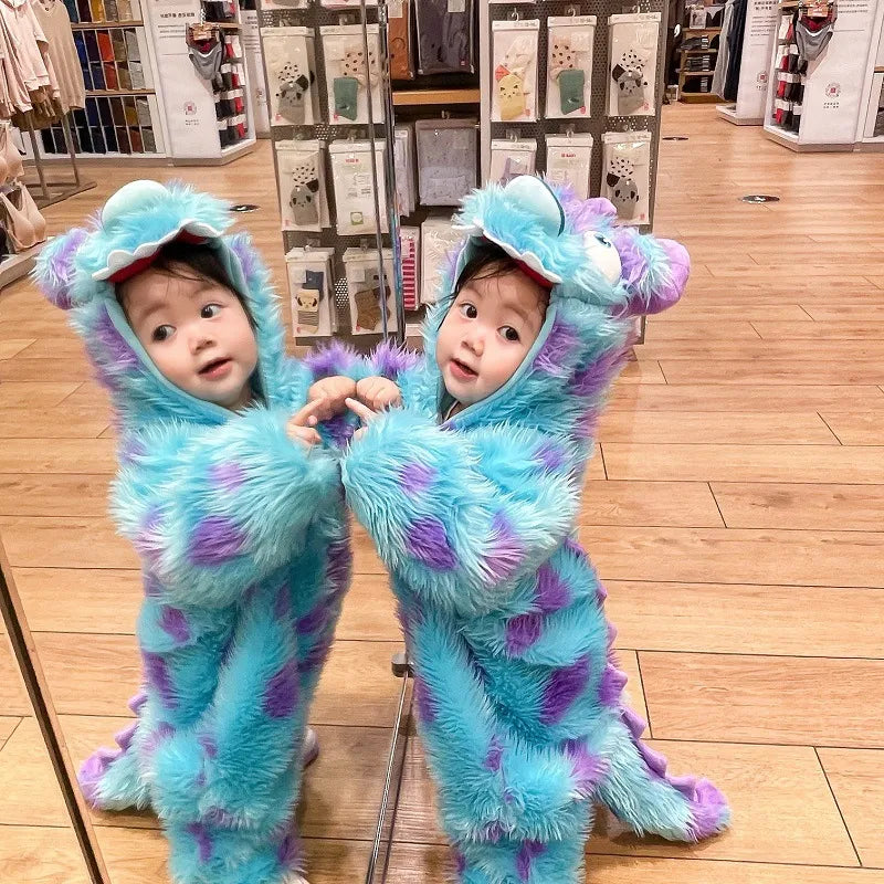 Cute Sully Monster Toddler Jumpsuit with Hood & Zipper