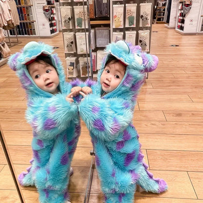 Cute Sully Monster Toddler Jumpsuit with Hood & Zipper