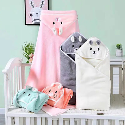 CuddleSoft Bunny & Bear Baby Wrap Towel