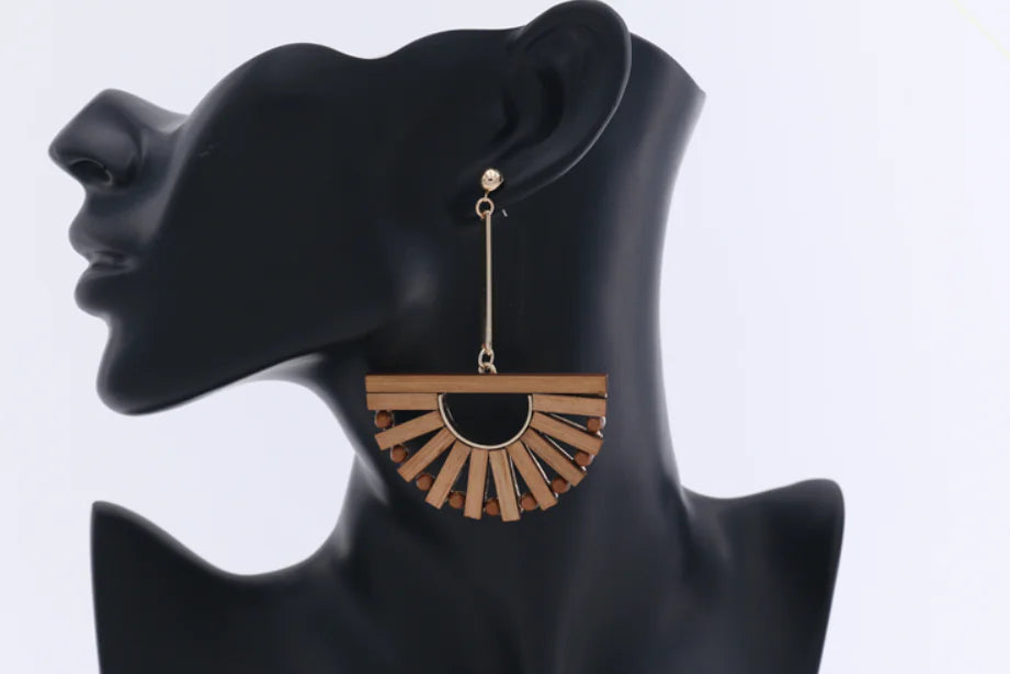 Handcrafted Gold Bamboo Earrings
