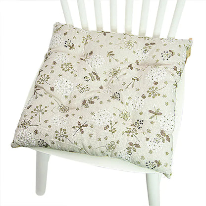 Chair Cushion for Bay Window - Printed Polyester Linen
