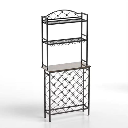 Tall Wine Bottle Stand with Wine Glass Holders