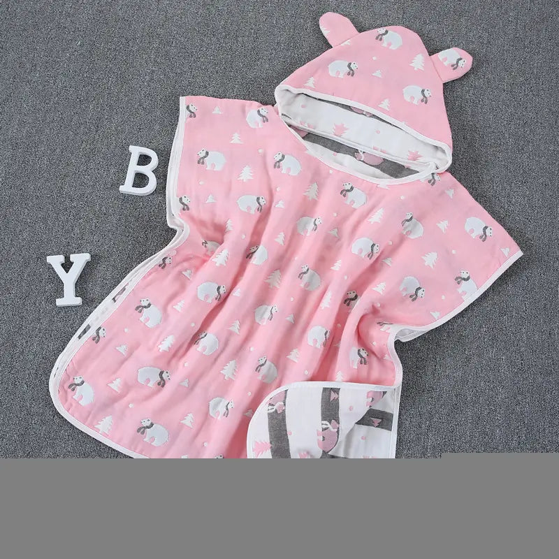 Cotton Baby Bath Towel with Hooded Cape