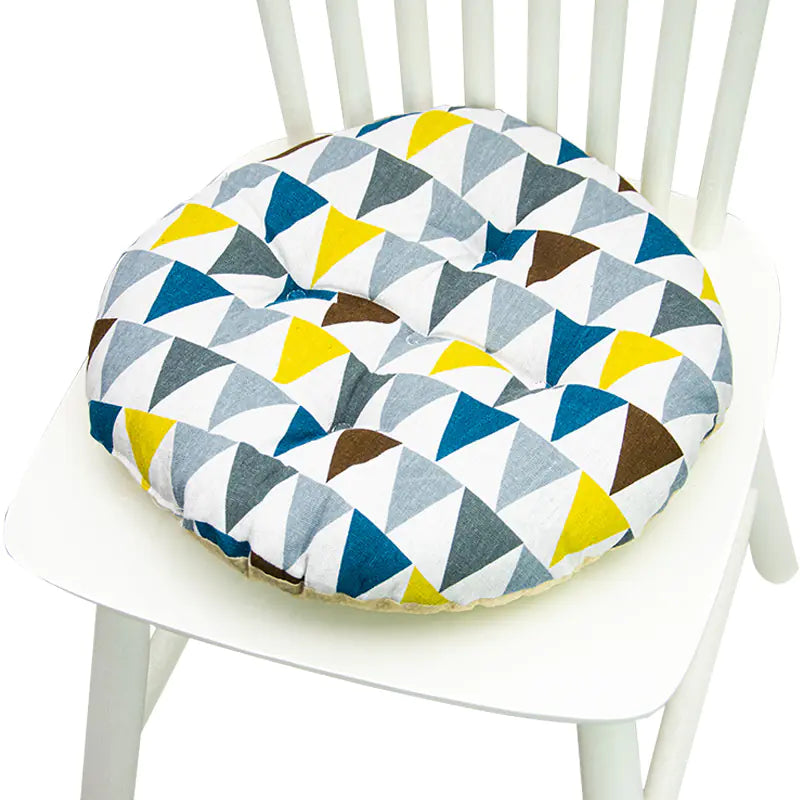 Chair Cushion for Bay Window - Printed Polyester Linen