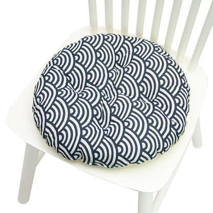 Chair Cushion for Bay Window - Printed Polyester Linen