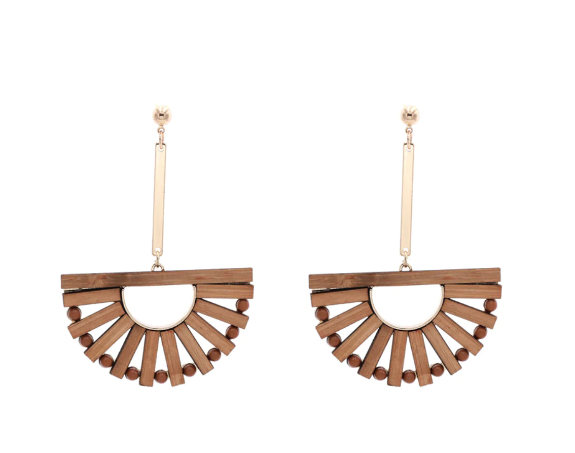 Handcrafted Gold Bamboo Earrings