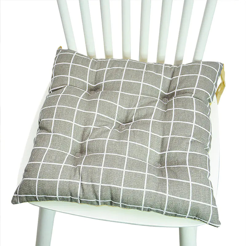 Chair Cushion for Bay Window - Printed Polyester Linen