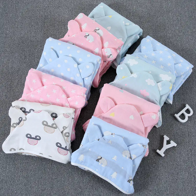 Cotton Baby Bath Towel with Hooded Cape