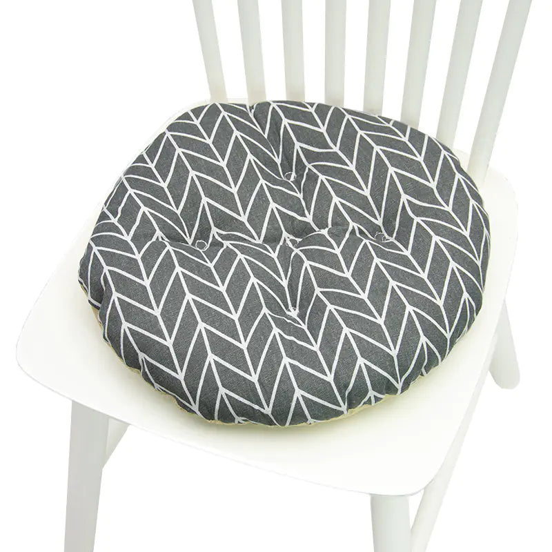 Chair Cushion for Bay Window - Printed Polyester Linen