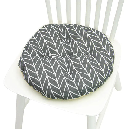 Chair Cushion for Bay Window - Printed Polyester Linen
