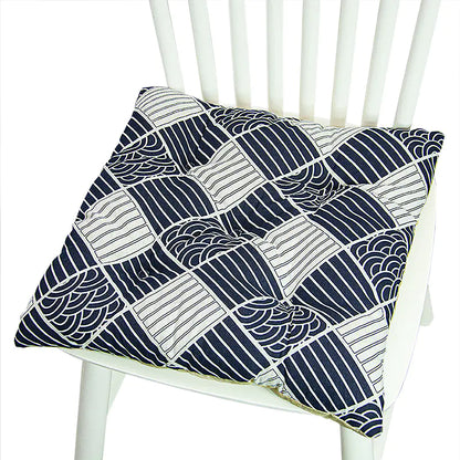 Chair Cushion for Bay Window - Printed Polyester Linen