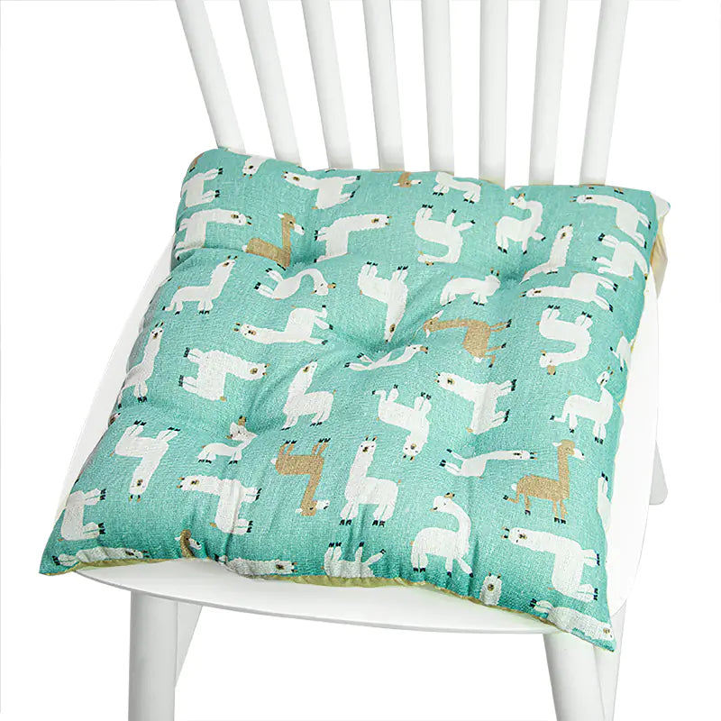 Chair Cushion for Bay Window - Printed Polyester Linen