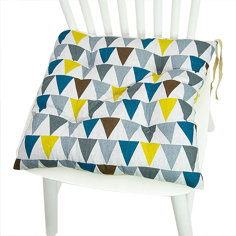Chair Cushion for Bay Window - Printed Polyester Linen