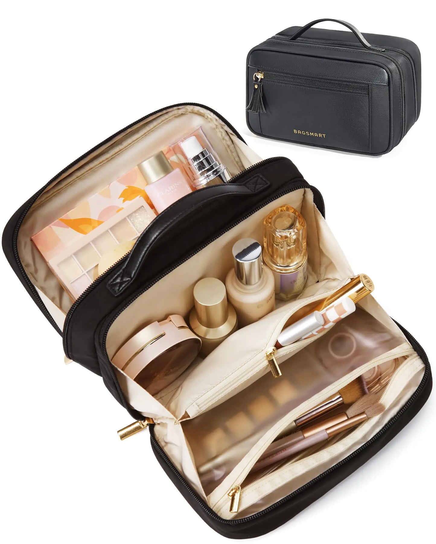 BAGSMART Spacious Cosmetic Travel Organizer