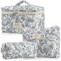 Floral Quilted Cosmetic Bags (Set of 3)