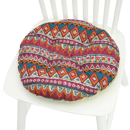 Chair Cushion for Bay Window - Printed Polyester Linen