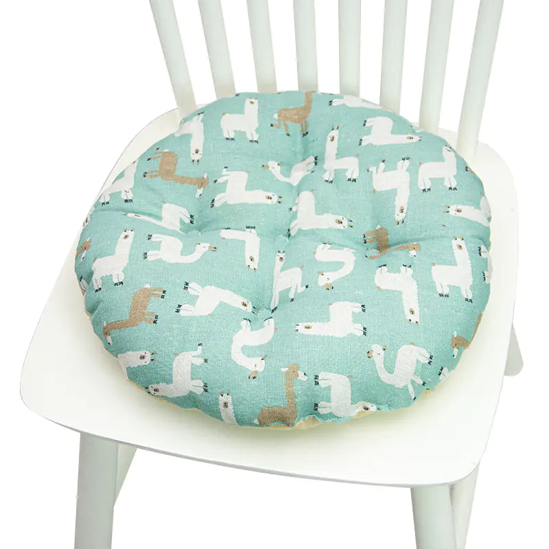 Chair Cushion for Bay Window - Printed Polyester Linen