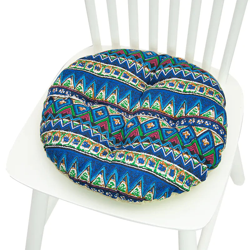 Chair Cushion for Bay Window - Printed Polyester Linen
