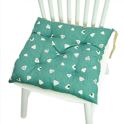Chair Cushion for Bay Window - Printed Polyester Linen