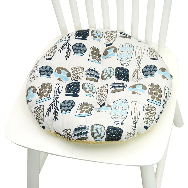 Chair Cushion for Bay Window - Printed Polyester Linen