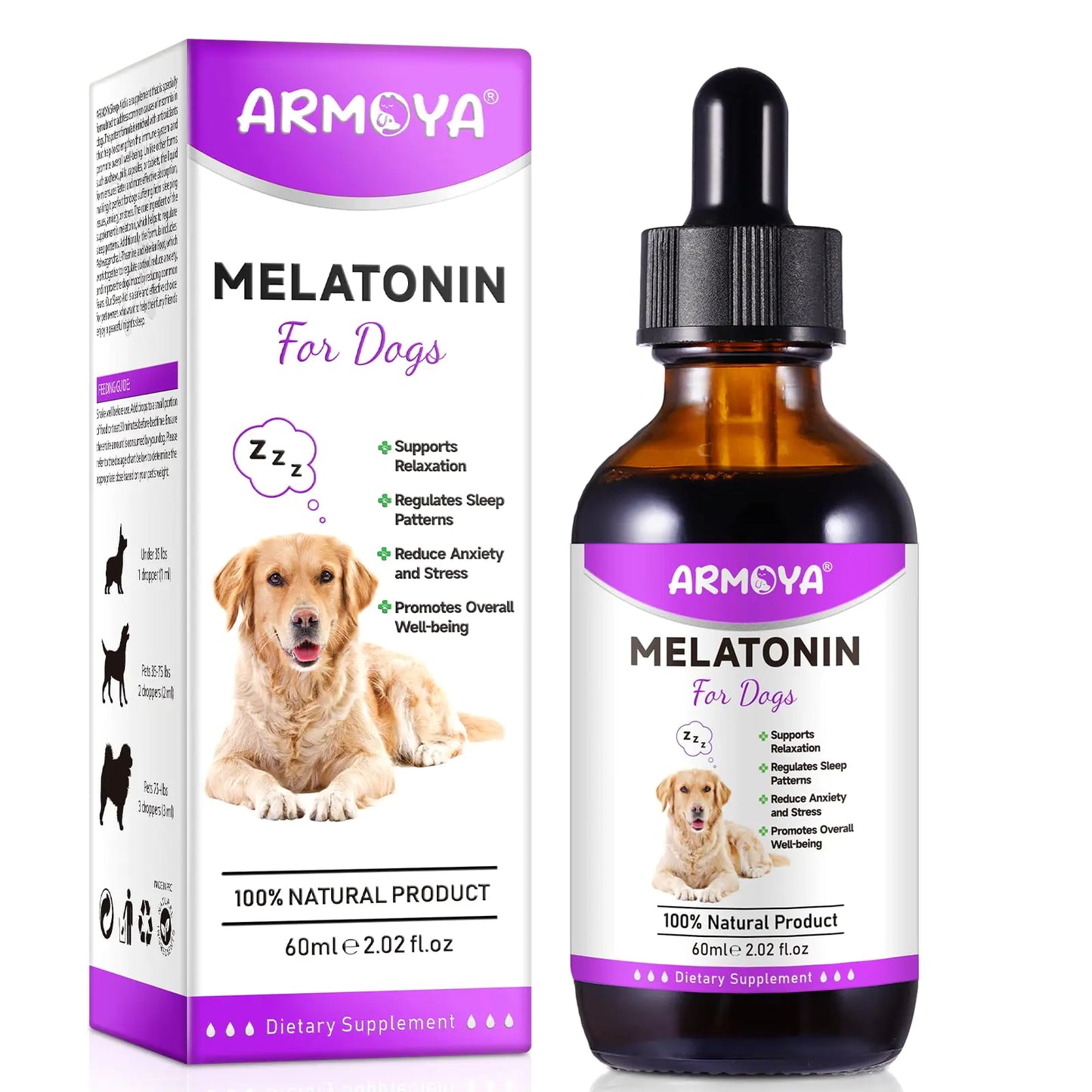 Melatonin Drops for Dogs - Dog Melatonin-Anxiety & Stress Relief