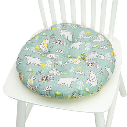 Chair Cushion for Bay Window - Printed Polyester Linen