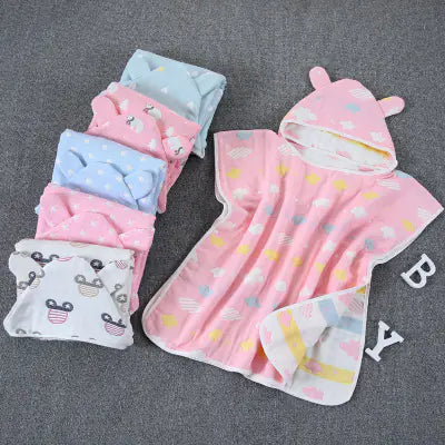 Cotton Baby Bath Towel with Hooded Cape