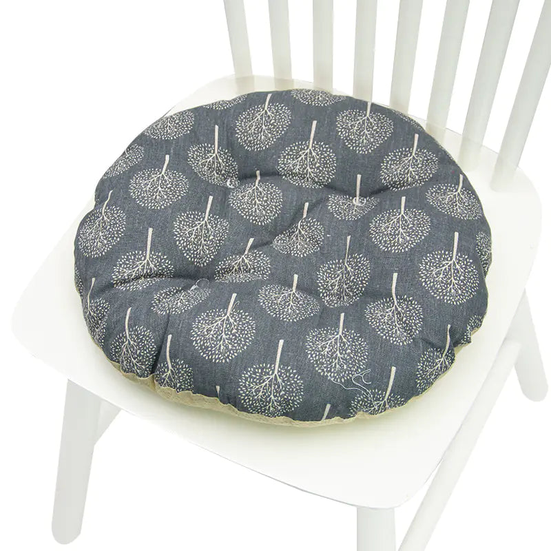 Chair Cushion for Bay Window - Printed Polyester Linen