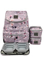Dog Travel Backpack Set - Floral (13"x7"x16")