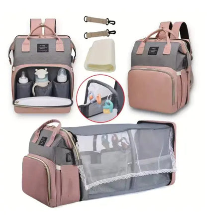 Travel Diaper & Bottle Backpack - Multi-Functional