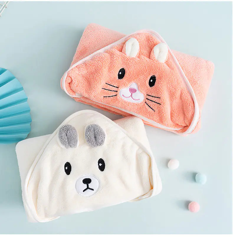 CuddleSoft Bunny & Bear Baby Wrap Towel